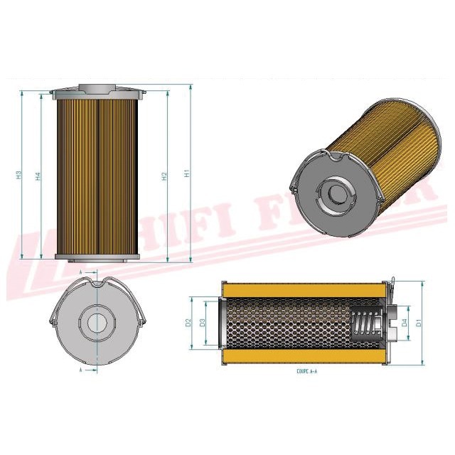 Filtre Hydraulique SH 74176 Hifi Filter référence fournisseur HIFSH74176